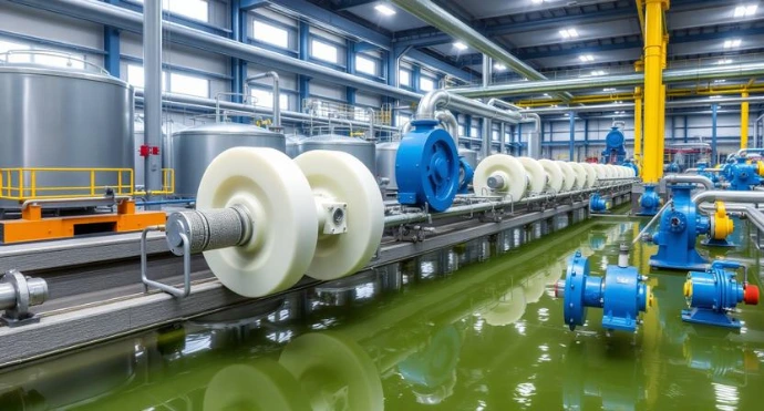 Industrial polyurethane and cast nylon components used in wastewater treatment plant clarifier wheels and sludge handling equipment