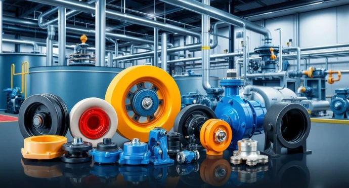 Industrial polyurethane and cast nylon components used in wastewater treatment plant equipment