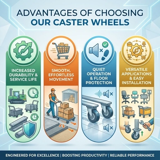 Durable heavy duty caster wheel with long service life used in industrial applications