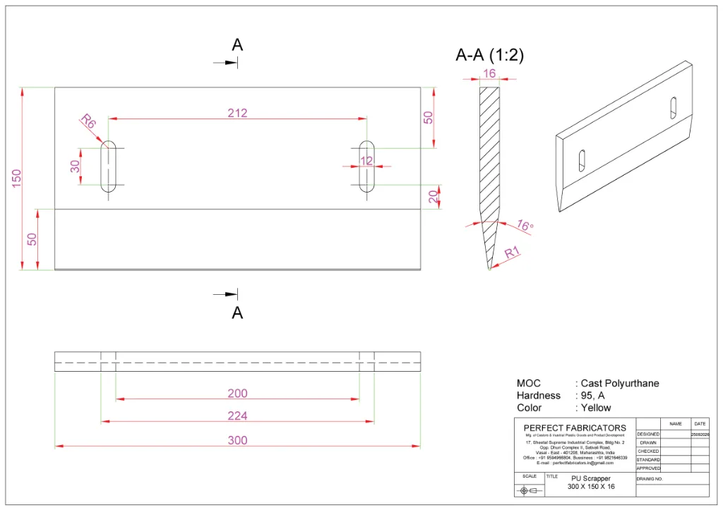 300 X 150 X 16 PU Scraper.webp