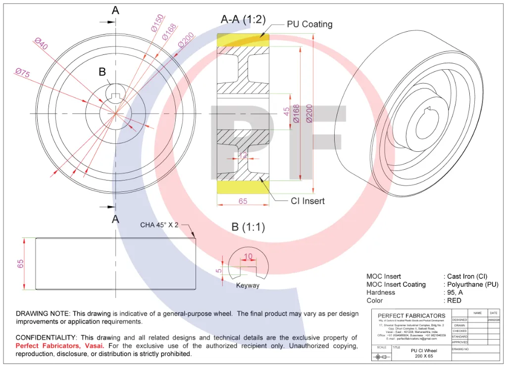200 X 65 PU CI Wheel Technical Detail Drawing.webp