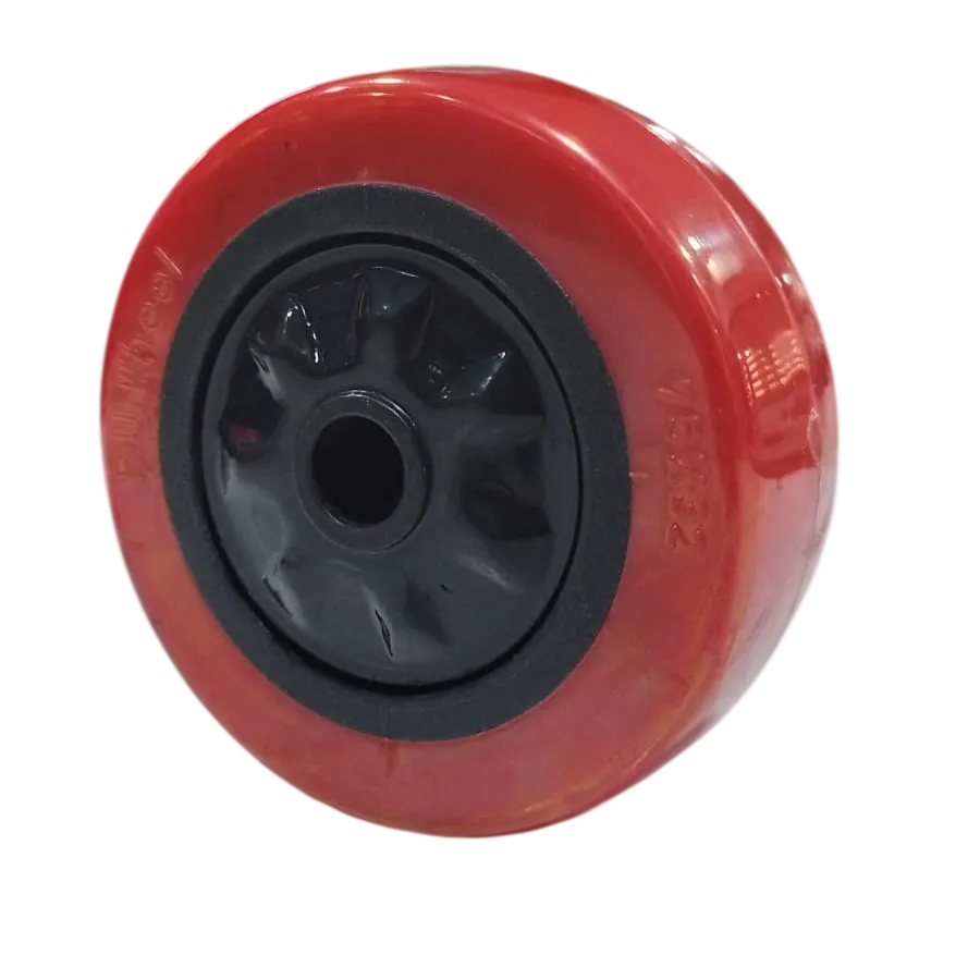 Wheel, PU, 75X32, B/R/B